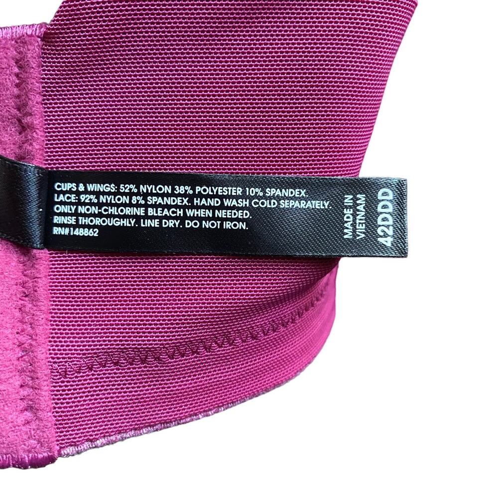 Torrid Curve Dream Wire-Free Plunge 360 Back Smoothing Burgundy Lace Bra NEW - Picture 6 of 8